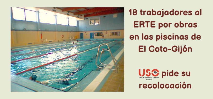 USO pide a Gijón recolocar a 18 trabajadores en ERTE por obras en la piscina de El Coto